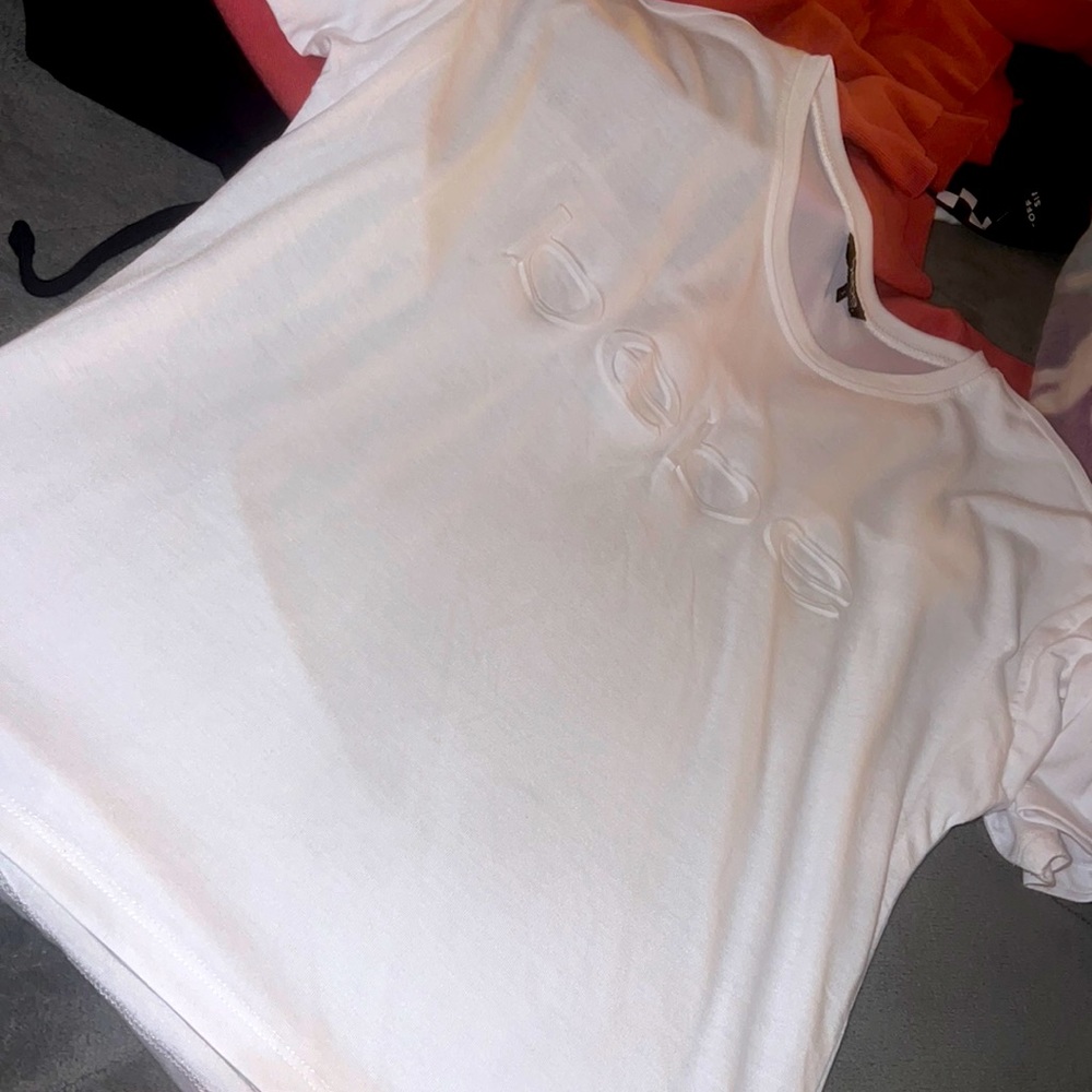 white bebe shirt small
